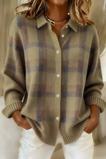 Skyler Check Knit Cardigan, image 7