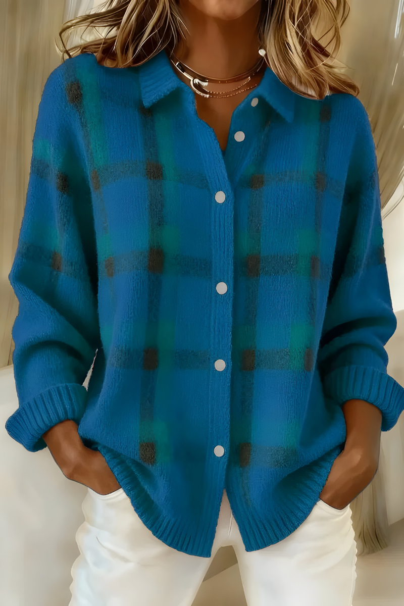 Skyler Check Knit Cardigan, image 8