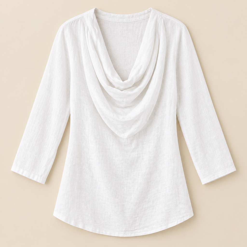 Skyler Cowl Neck Cotton Shirt