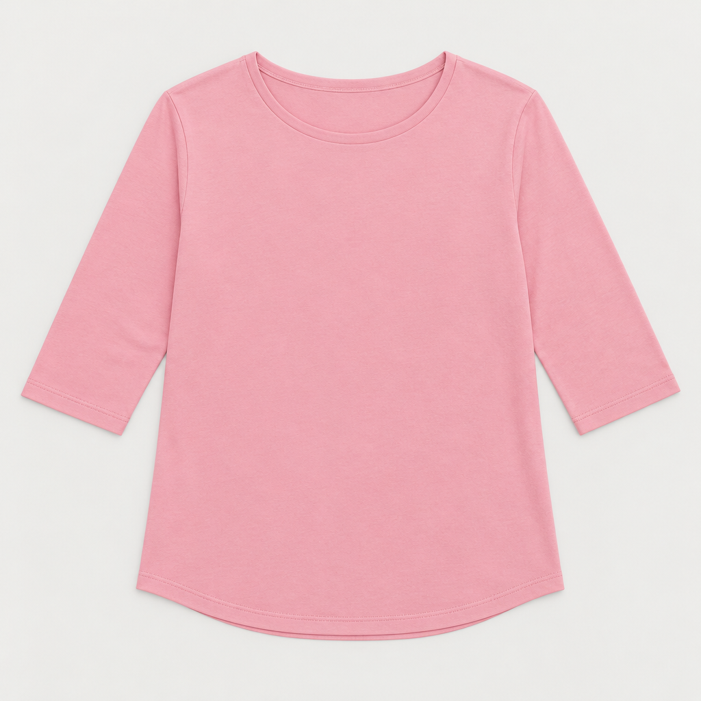 Skyler Crew Neck 3/4 Sleeve Top flat lay