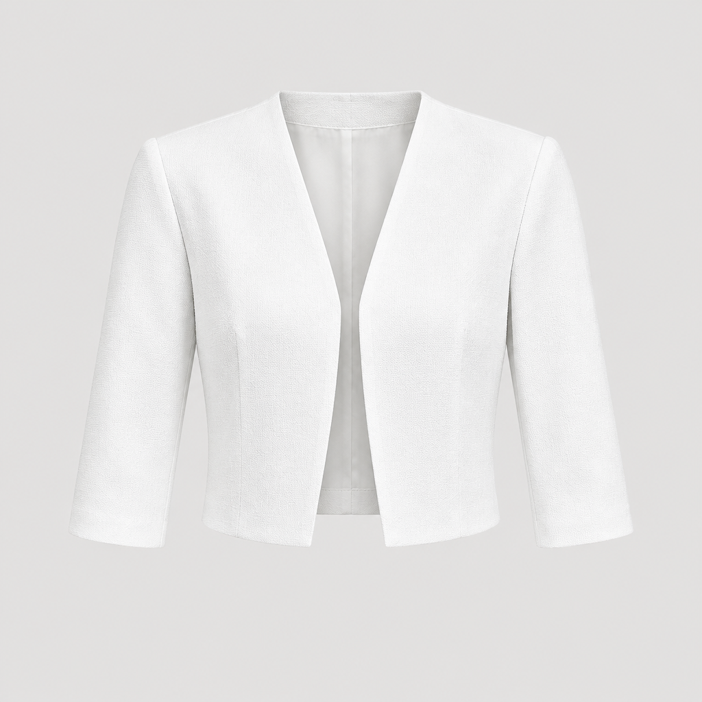 Skyler Cropped Blazer with 3/4 Sleeves, front product view