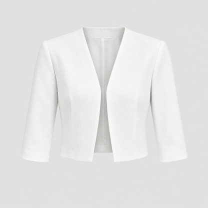 Skyler Cropped Blazer with 3/4 Sleeves, front product view