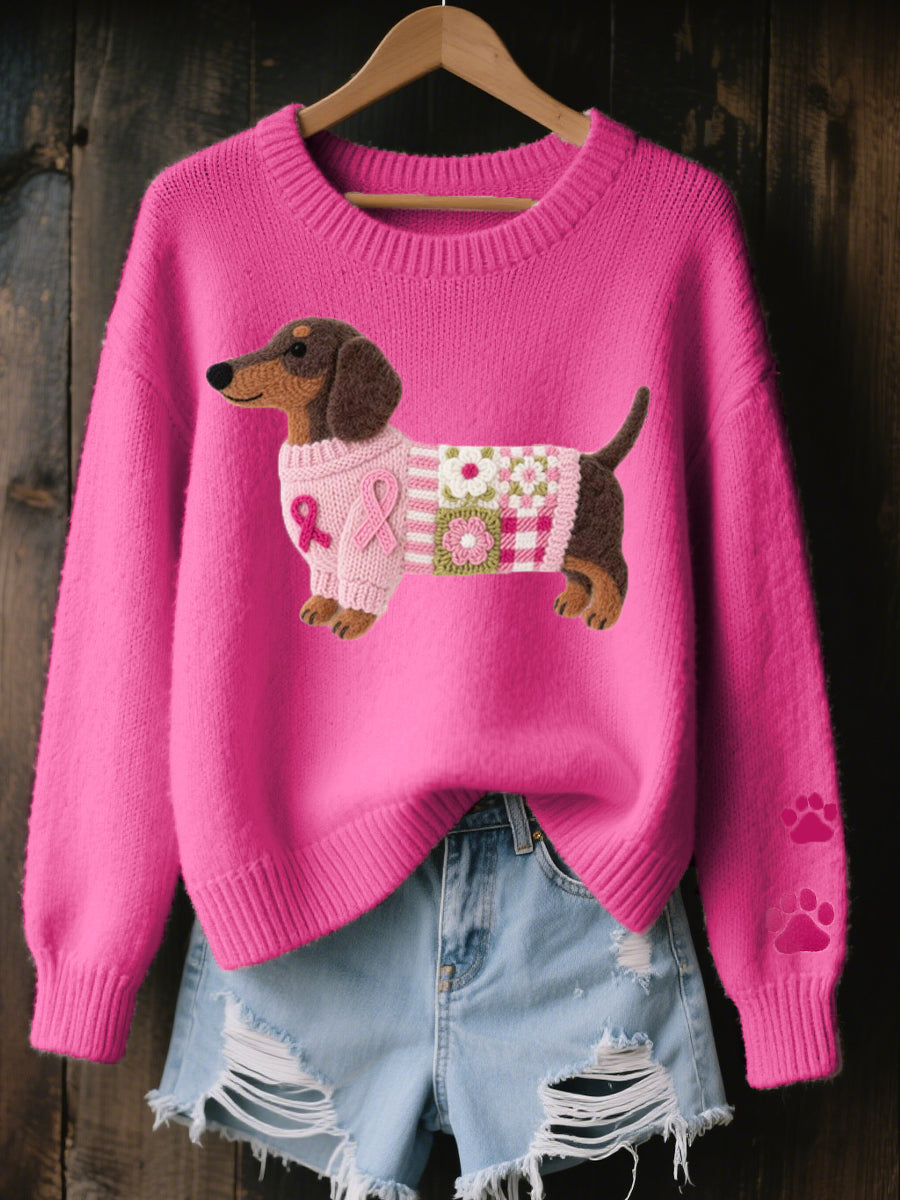 Skyler Dachshund Motif Knit Sweater, image 4