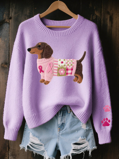 Skyler Dachshund Motif Knit Sweater, image 6