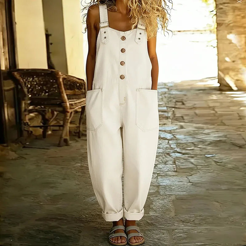 Denim-Look Cotton Overalls, view 7