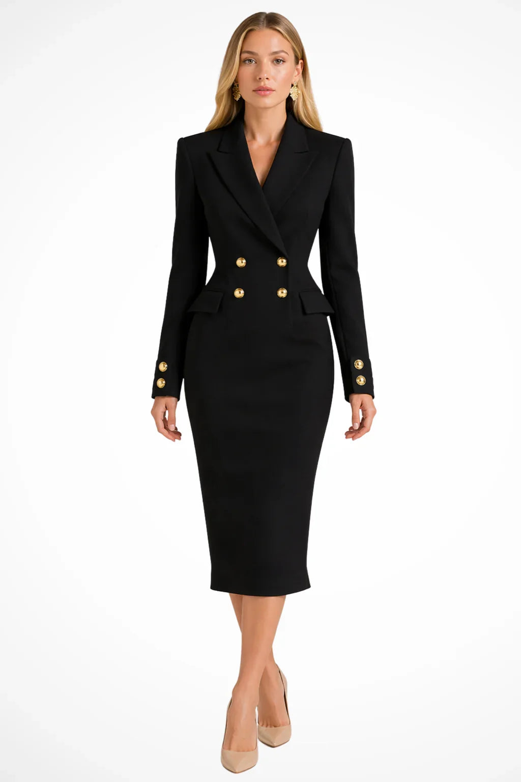 Skyler Double-Breasted Blazer Midi Dress - view 5