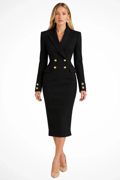 Skyler Double-Breasted Blazer Midi Dress - view 5