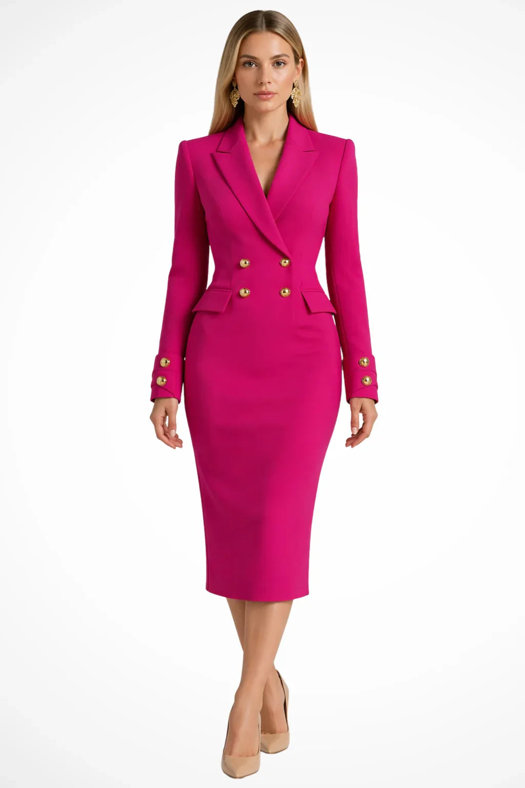 Skyler Double-Breasted Blazer Midi Dress - view 7