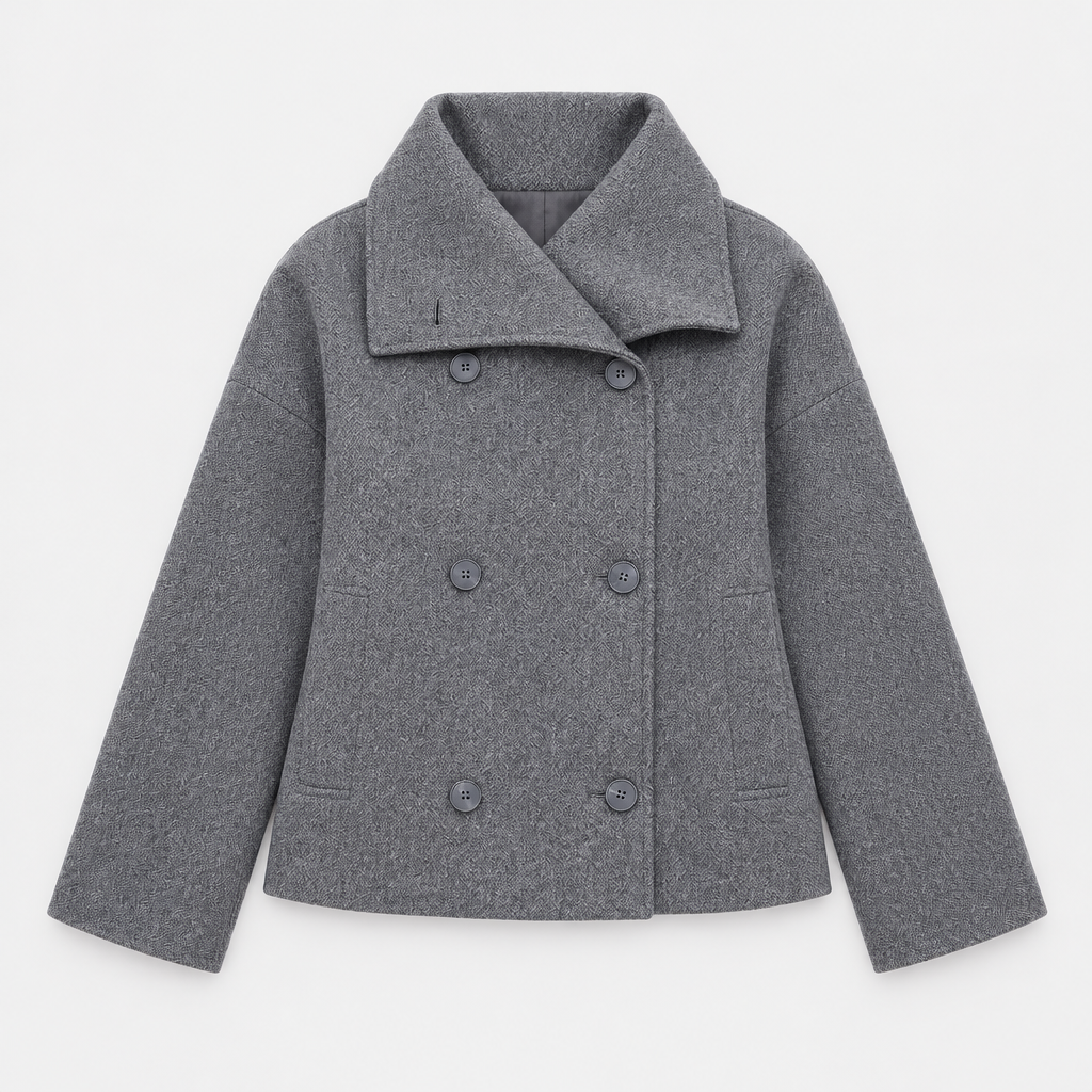 Skyler Double-Breasted Short Coat flat lay