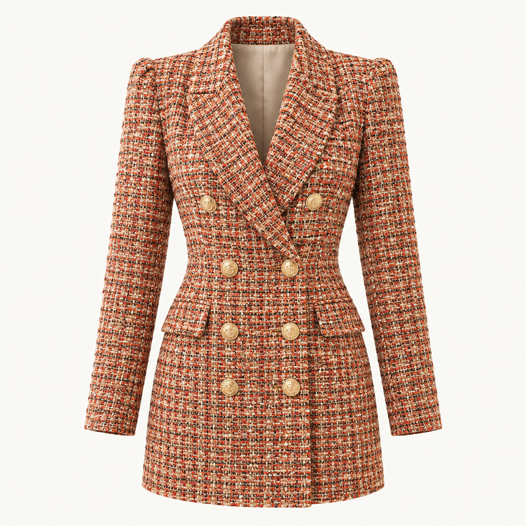 Skyler Double-Breasted Tweed Blazer product photo