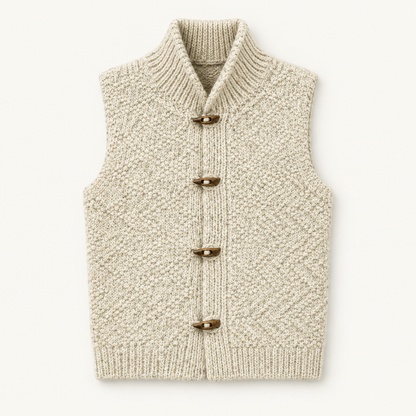 Sleeveless knit gilet, flat product view
