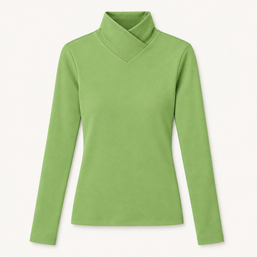 Elegant turtleneck top, flat product view