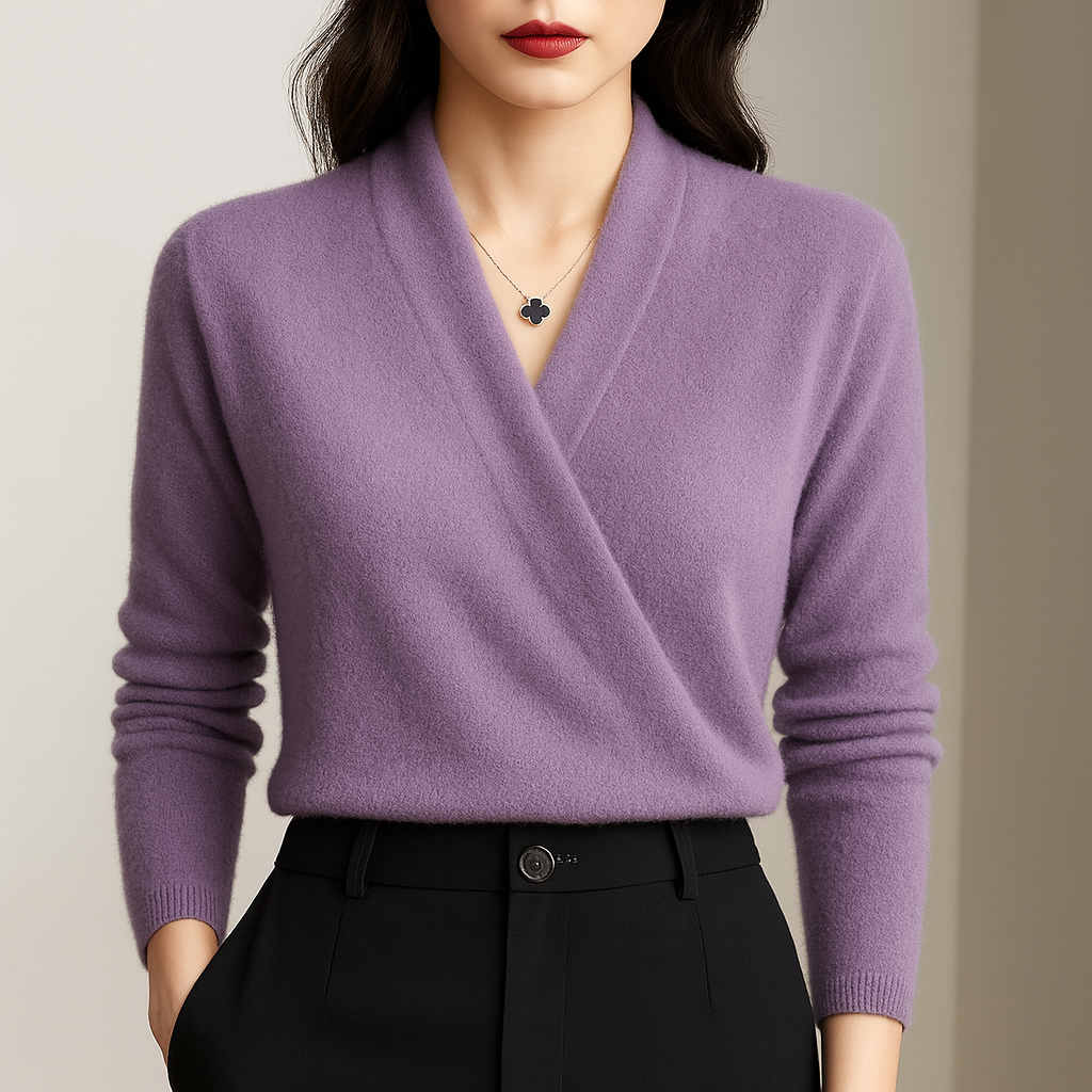 Skyler Elegant Wrap Sweater - view 6