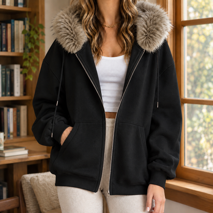 Skyler Faux Fur Trim Zip Hoodie - view 5