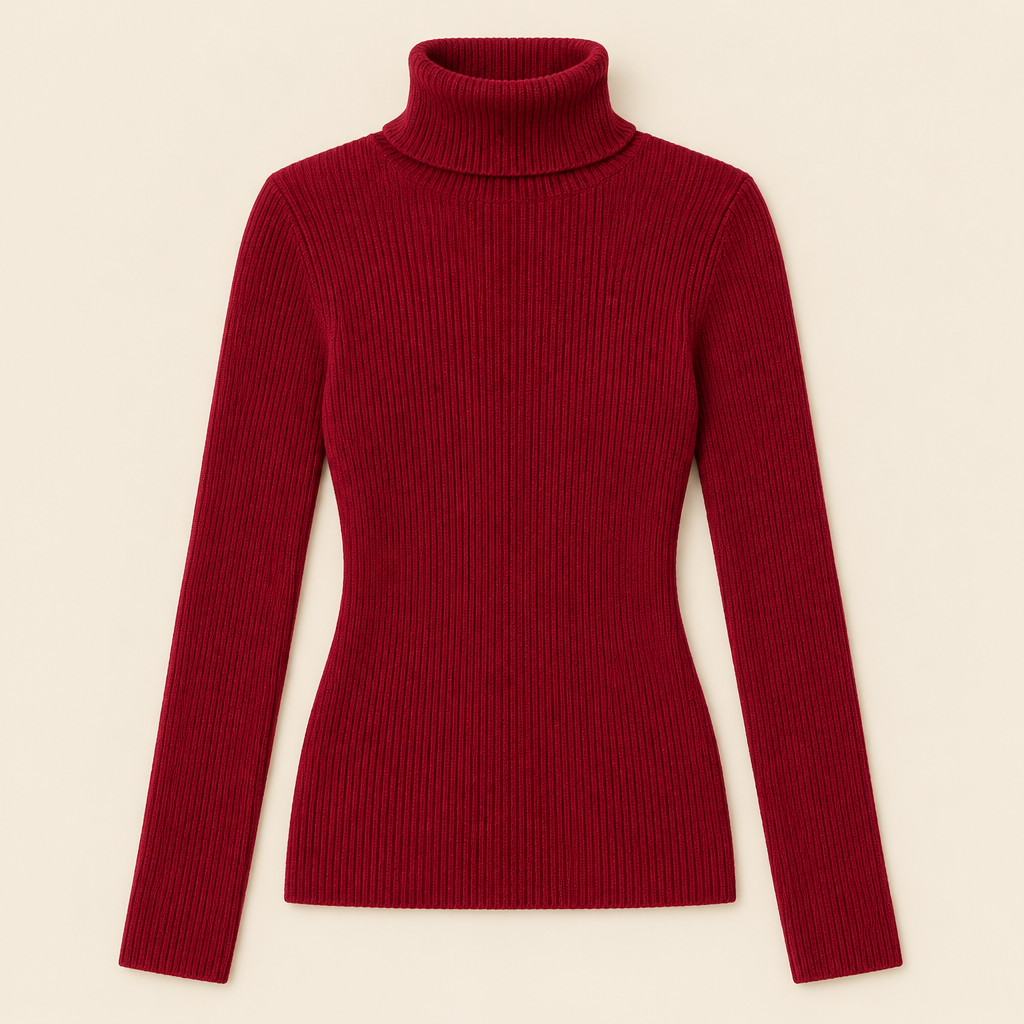 Skyler Fitted Ribbed Turtleneck Sweater