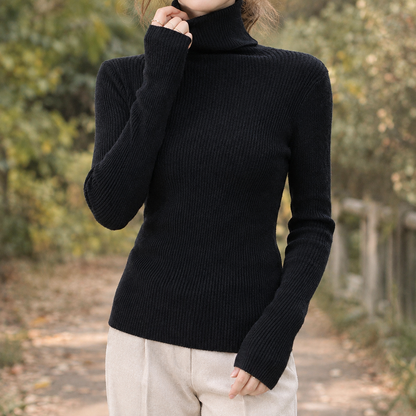 Skyler Fitted Ribbed Turtleneck Sweater - view 3