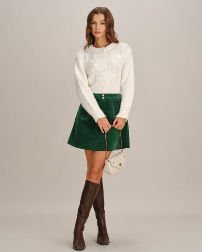Skyler Floral Appliqué Button Knit Cardigan - view 6