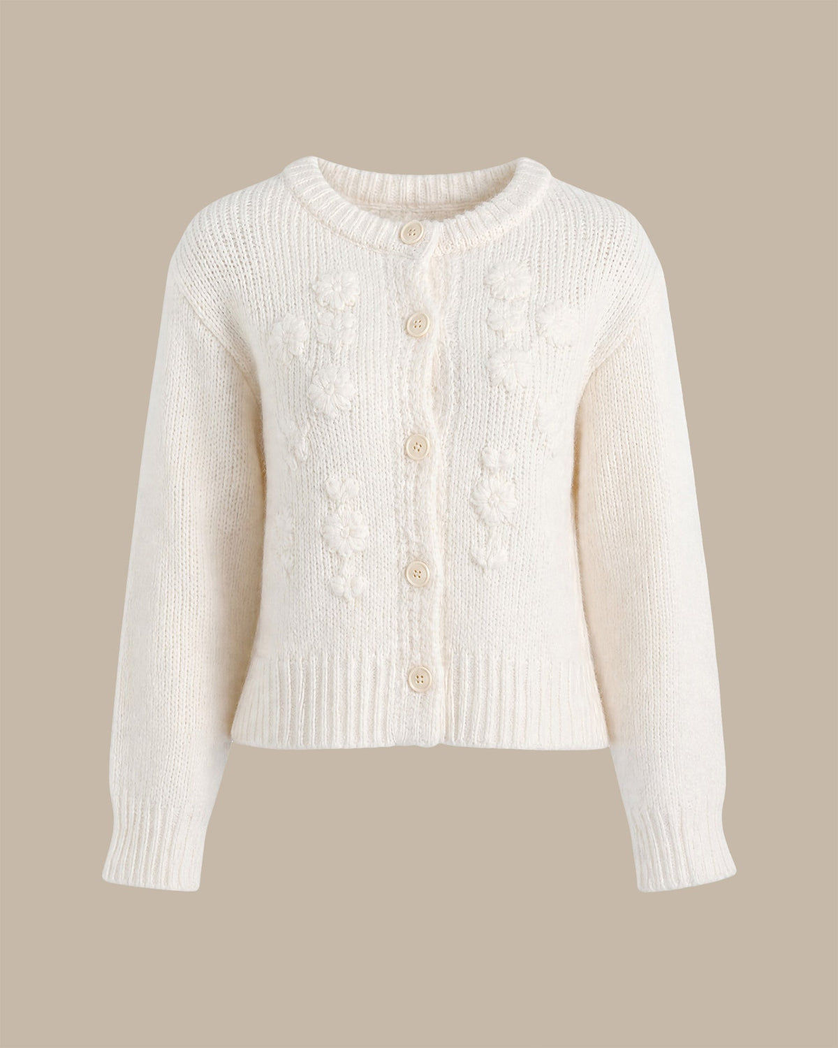 Skyler Floral Appliqué Button Knit Cardigan - view 8