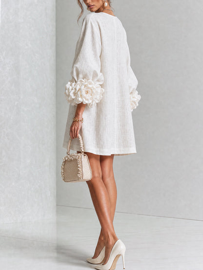 Floral Button-Down Mini Dress, view 14