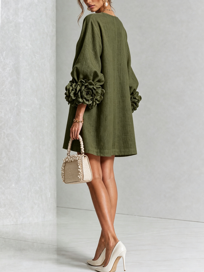 Floral Button-Down Mini Dress, view 17