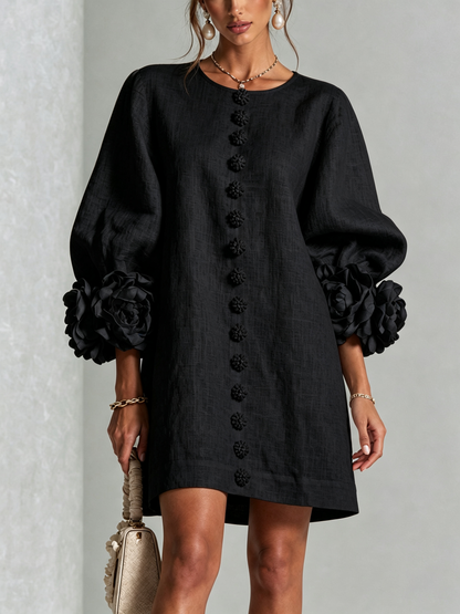 Floral Button-Down Mini Dress, view 19