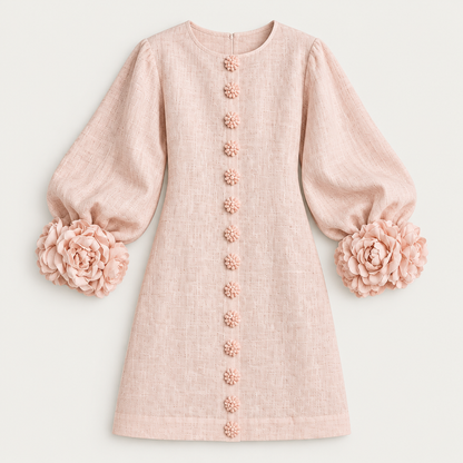 Floral Button-Down Mini Dress, flat lay