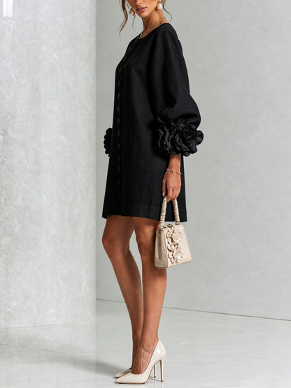 Floral Button-Down Mini Dress, view 20