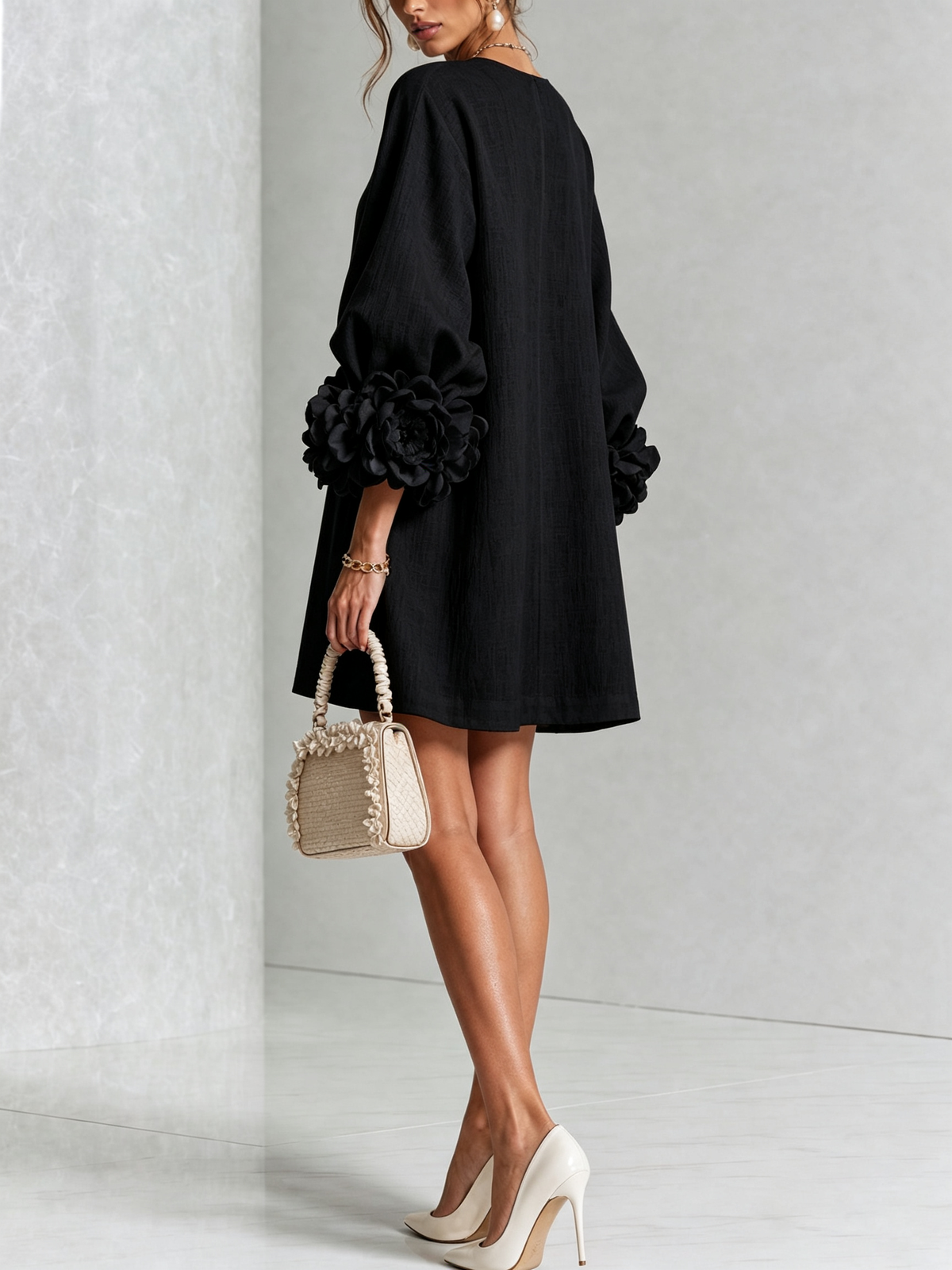 Floral Button-Down Mini Dress, view 21