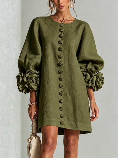 Floral Button-Down Mini Dress, view 8