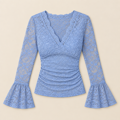 Skyler Floral Lace Bell Sleeve Top