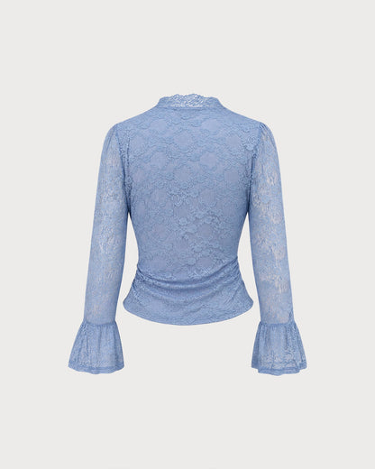 Skyler Floral Lace Bell Sleeve Top - view 9