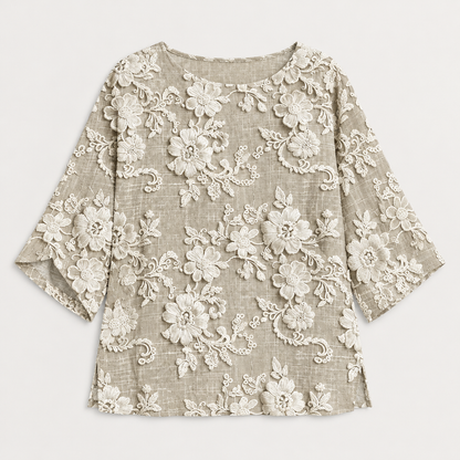 Skyler Floral Lace Relaxed Blouse flat lay