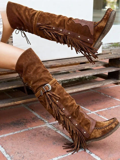 Skyler Fringe Suede Over-the-Knee Boots - view 3