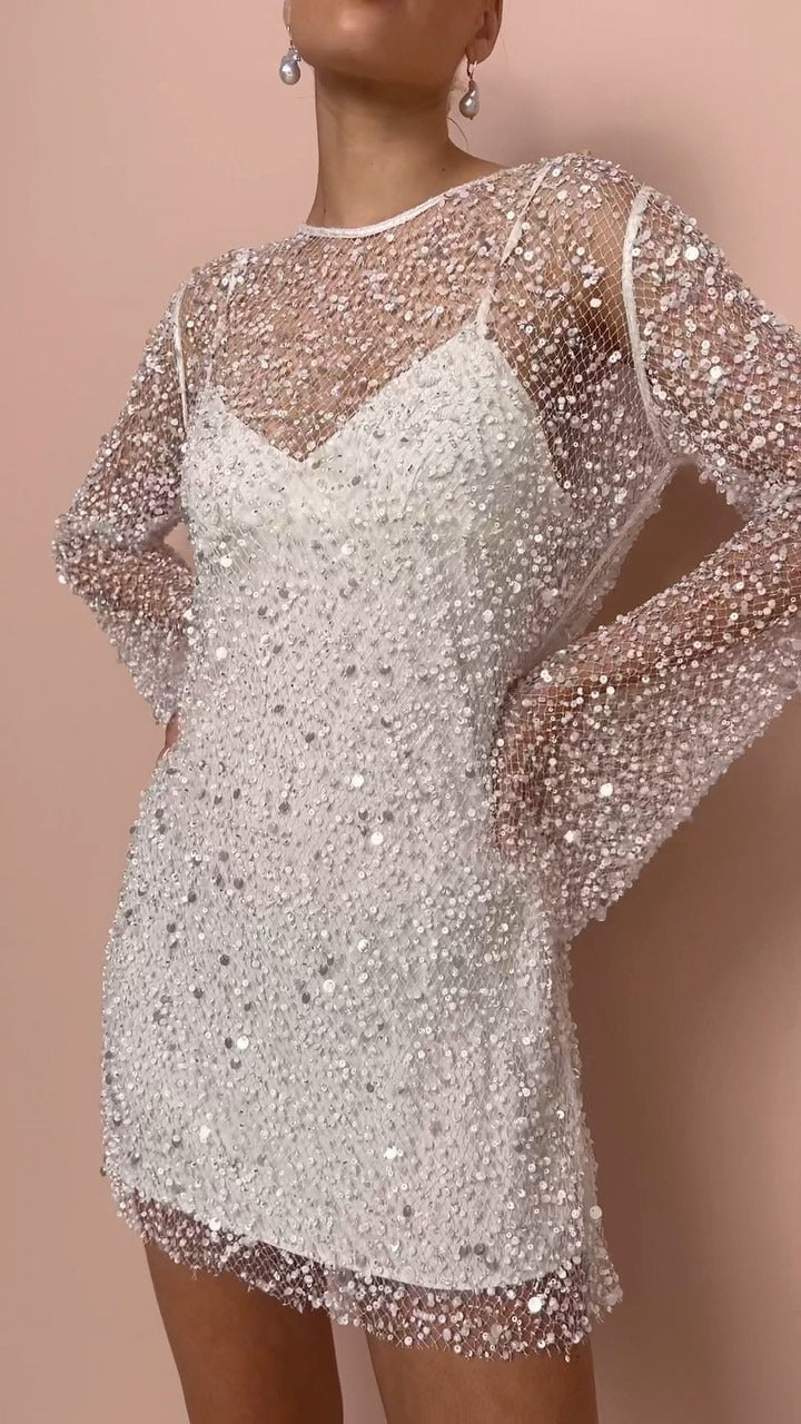 Glitter Party Mini Dress, view 8