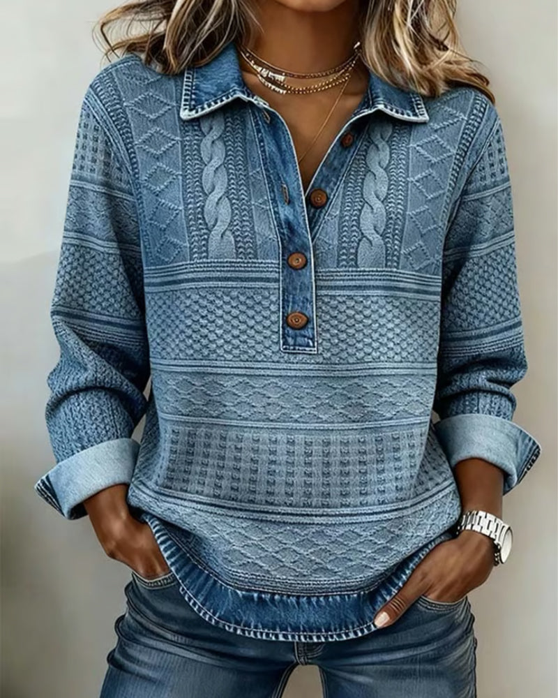 Skyler Half Button Printed Sweatshirt, image 3
