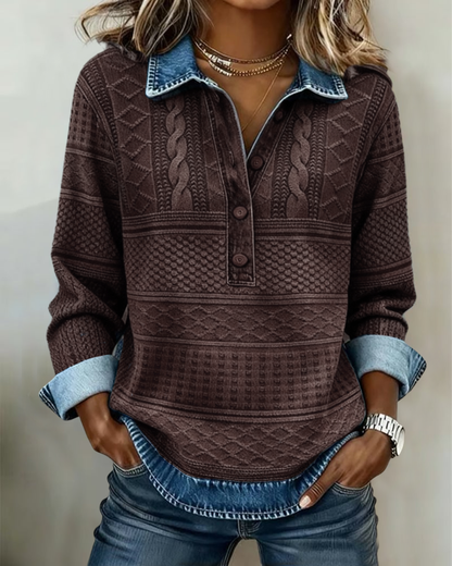 Skyler Half Button Printed Sweatshirt, image 5