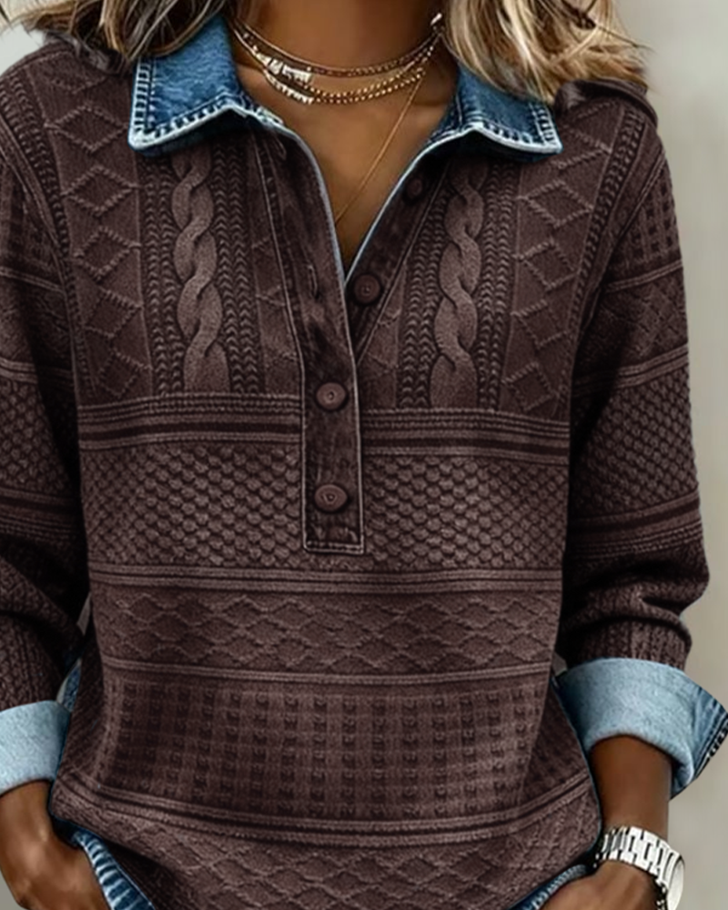 Skyler Half Button Printed Sweatshirt, image 6