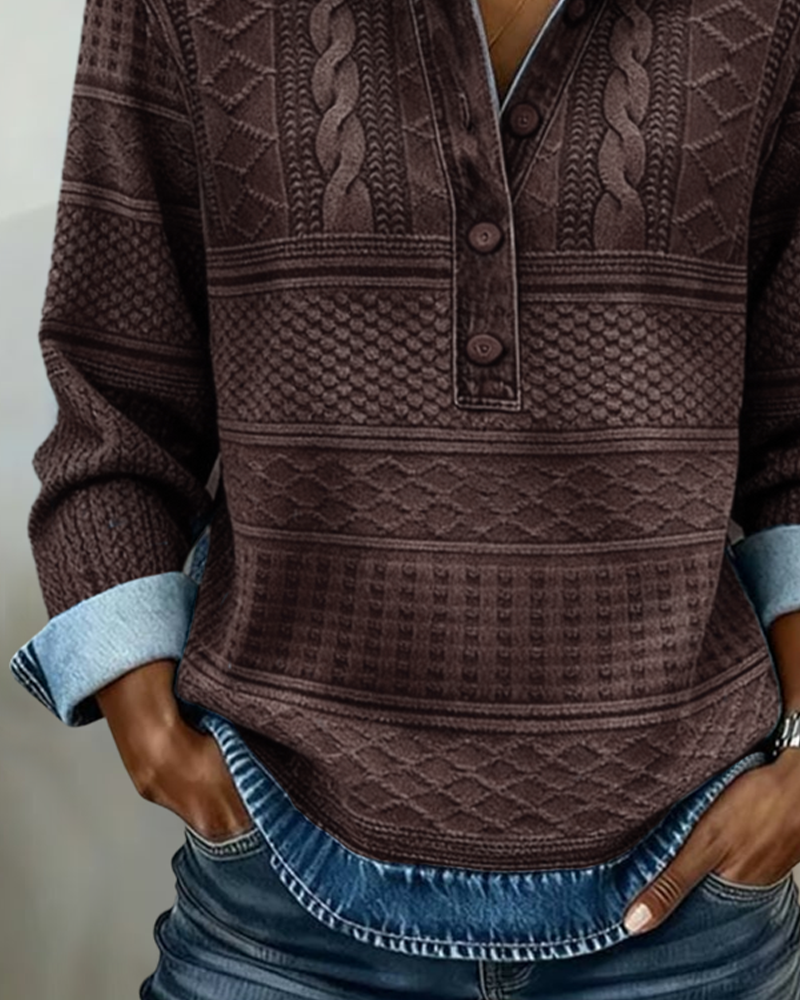 Skyler Half Button Printed Sweatshirt, image 7