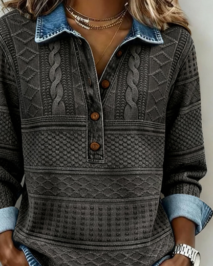 Skyler Half Button Printed Sweatshirt, image 8