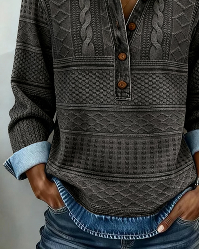 Skyler Half Button Printed Sweatshirt, image 9