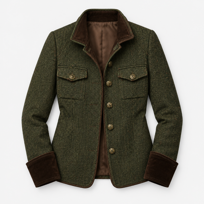 Herringbone Tweed Jacket, flat lay