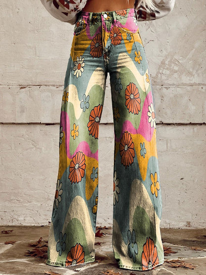 Skyler High Waist Floral Palazzo Pants - view 11