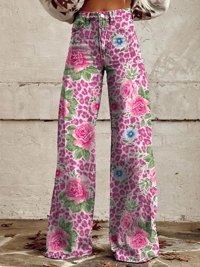 Skyler High Waist Floral Palazzo Pants - view 12