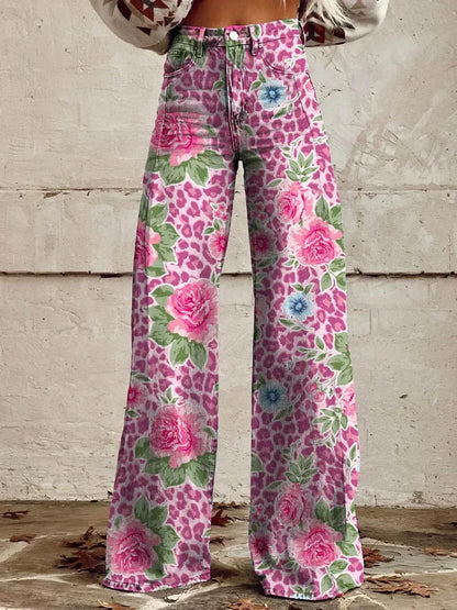 Skyler High Waist Floral Palazzo Pants - view 12