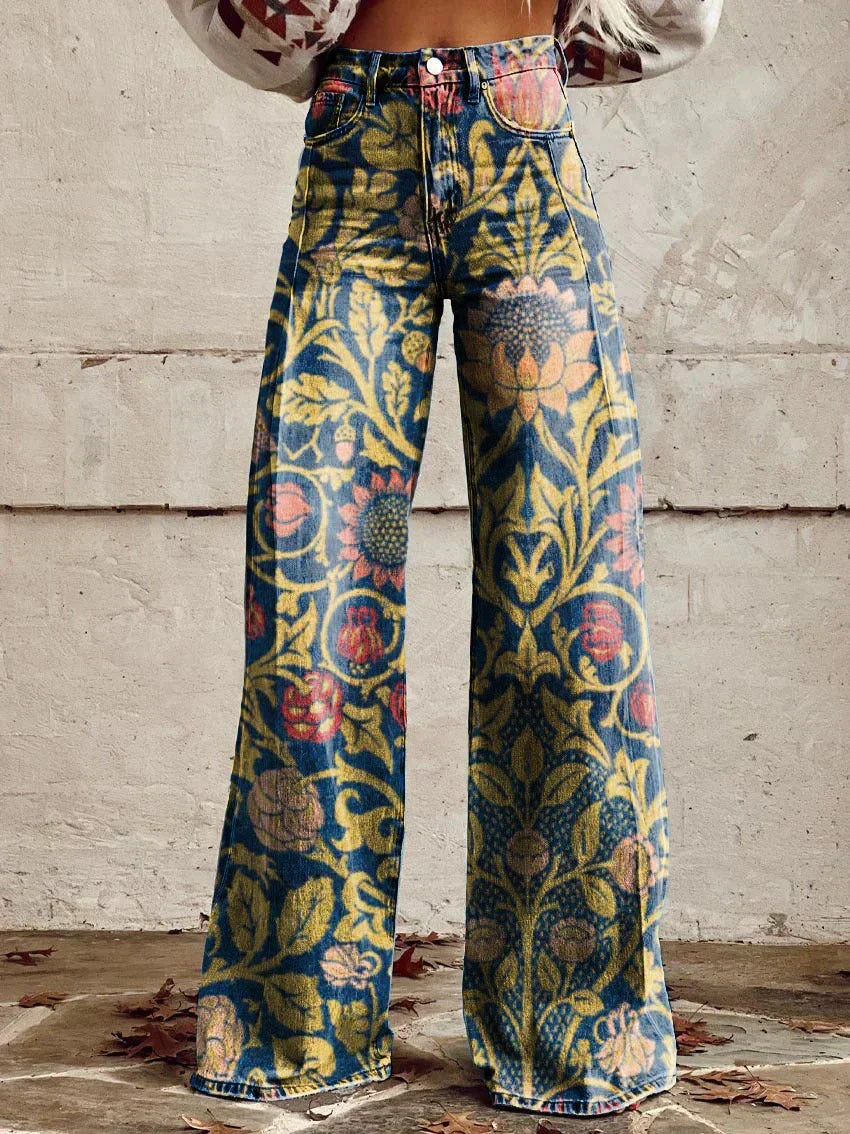 Skyler High Waist Floral Palazzo Pants - view 6