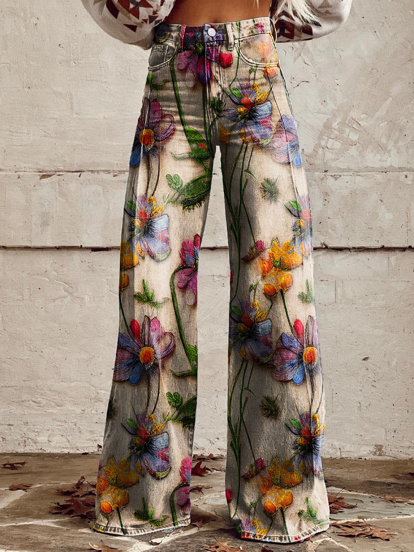 Skyler High Waist Floral Palazzo Pants - view 9