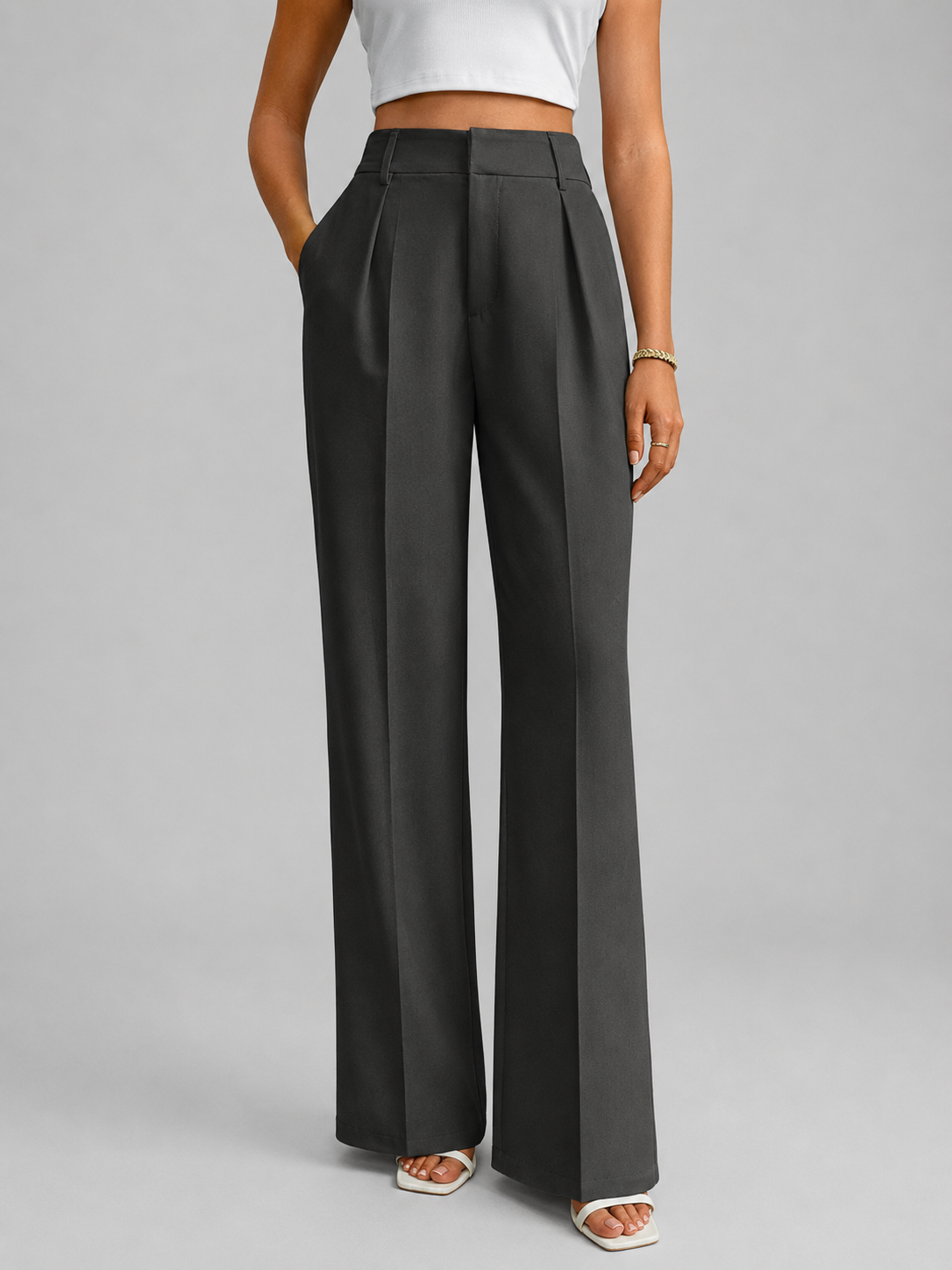 High-Waisted Wide Leg Trousers, view 10