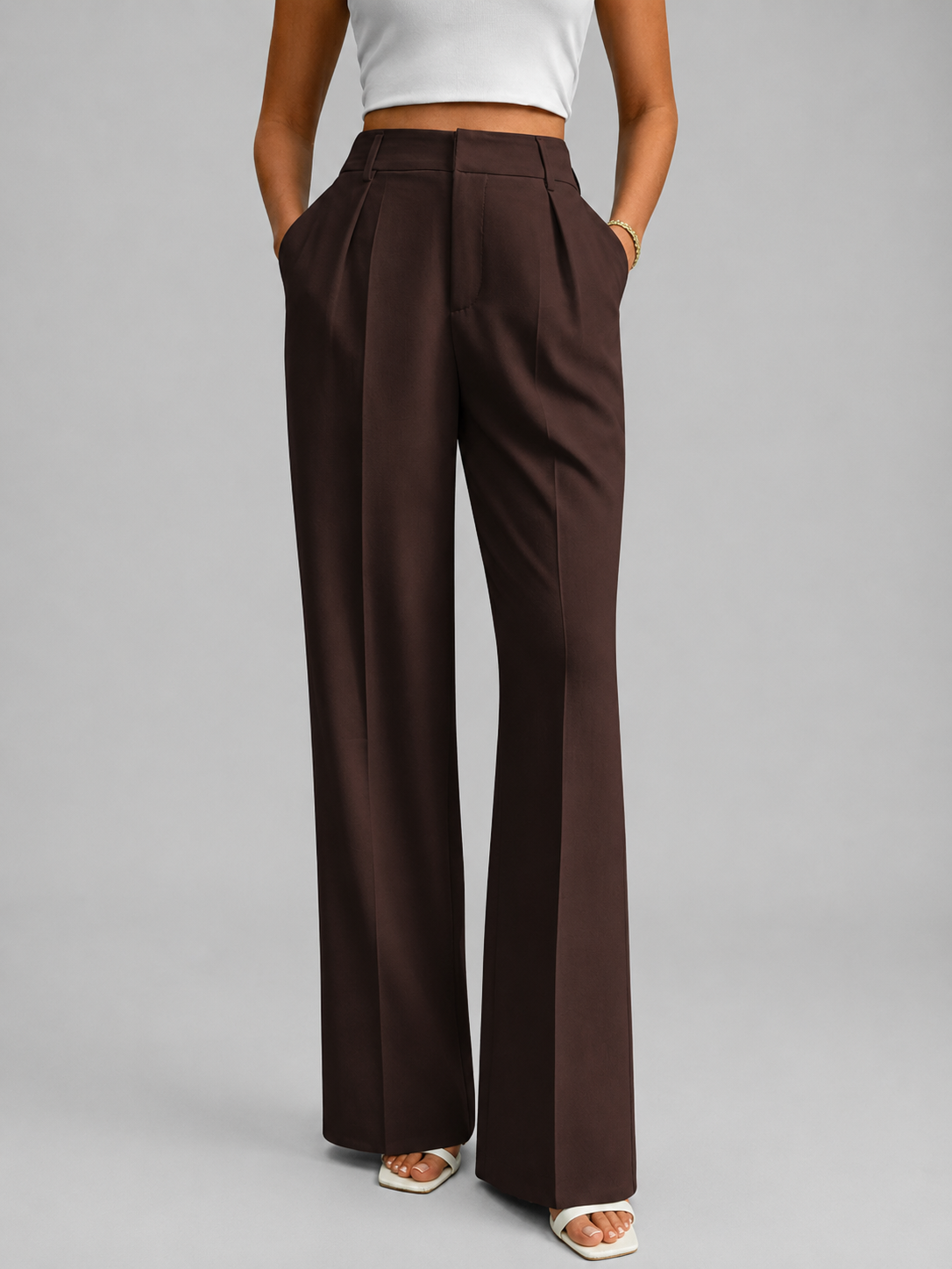 High-Waisted Wide Leg Trousers, view 12