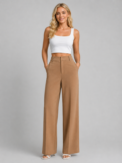 High-Waisted Wide Leg Trousers, view 5