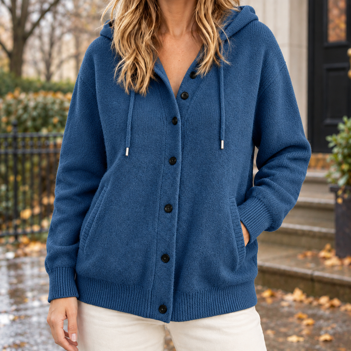 Skyler Hooded Button Knit Cardigan - view 5